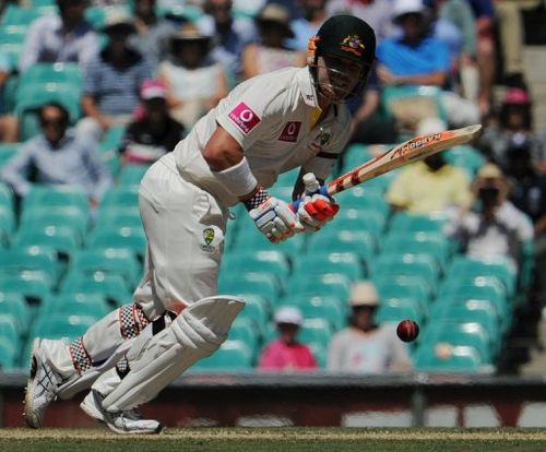 Australia's David Warner plays a shot against Sri Lanka, at the Sydney Cricket Ground, on January 4, 2013.