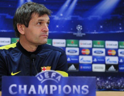 Barcelona&#039;s coach Tito Vilanova on December 4, 2012 in St Joan Despi, near Barcelona.