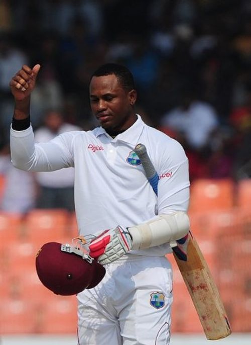 West Indies cricketer Marlon Samuels during a Test match in Bangladesh on November 23, 2012