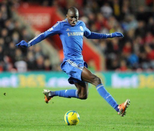 Chelsea Senegalese striker Demba Ba during their FA Cup match against Southampton on January 5, 2013