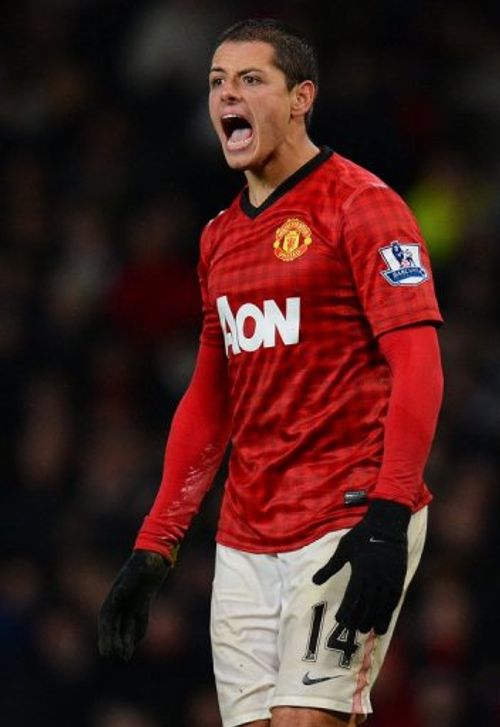 Manchester United forward Javier Hernandez in action against Newcastle United at Old Trafford on December 26, 2012