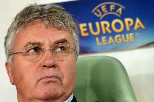 Anzhi Makhachkala head coach Guus Hiddink pictured during a Europa League match in Moscow on October 4, 2012