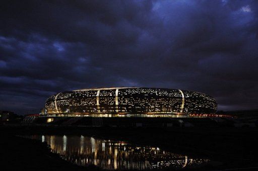 File picture. A night view of Soccer City Stadium in Soweto