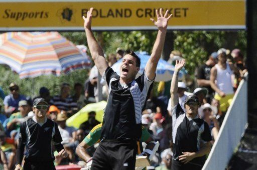 Mitchell McClenaghan appeals for an LBW decision at Boland Park on January 19, 2013