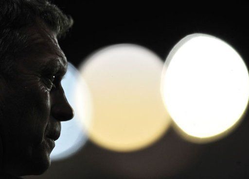 Everton&#039;s Scottish manager David Moyes looks on at St.Mary&#039;s Stadium in Southampton, on January 21, 2013