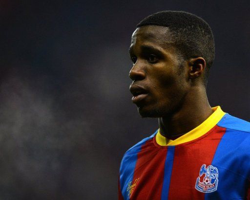 Wilfried Zaha plays a match against Stoke City at the Britannia stadium, Stoke-on-Trent on January 15, 2013