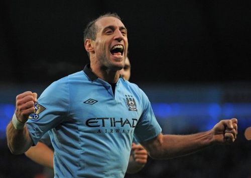 Manchester City's defender Pablo Zabaleta at The Etihad stadium in Manchester, north-west England on January 1, 2013