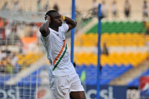 Niger&#039;s Moussa Maazou is pictured during their Africa Cup of Nations match against Tunisia on January 27, 2012