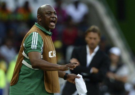 Nigeria coach Stephen Keshi on the sidelines of their Africa Cup of Nations match against Zambia on January 25, 2013