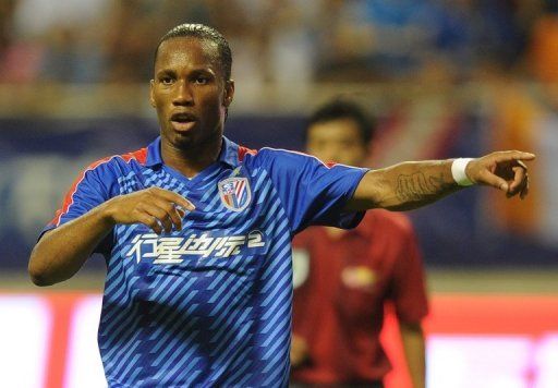 Didier Drogba playing for Shanghai Shenhua on August 4, 2012