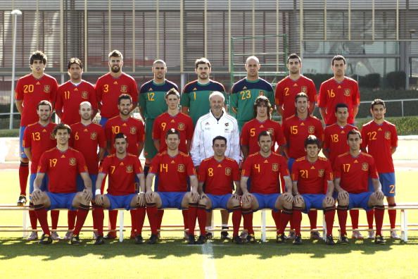 Spain National Team Players Pose For Group Picture