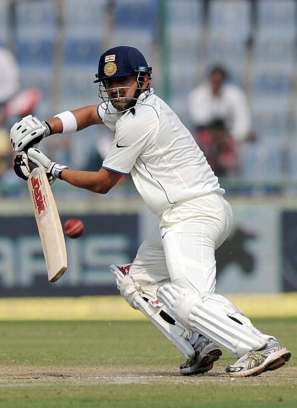 Indian cricketer Gautam Gambhir plays a