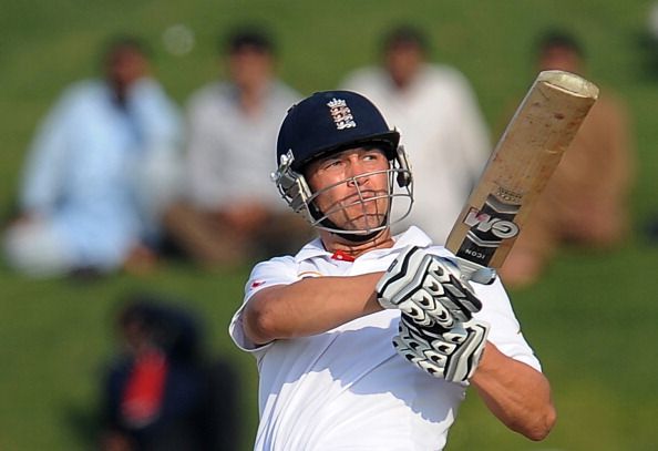 English batsman Johnathan Trott plays a