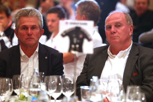 Uli Hoeness, with the Club&#039;s Manager Jupp Heynckes 