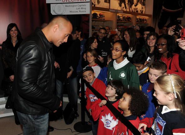 Dwayne Johnson Visits The NHL Powered By Reebok Store