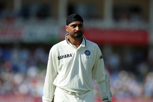 India&#039;s Harbhajan Singh leaves the field