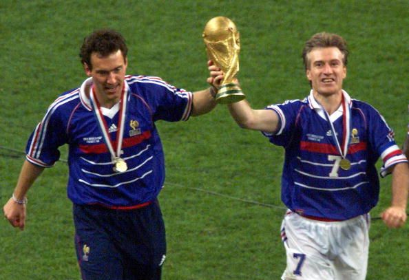 French captain Didier Deschamps (C) and