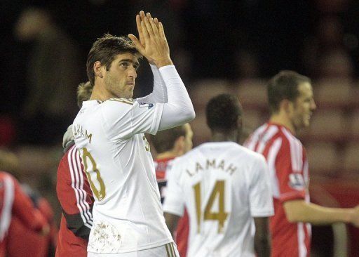 Danny Graham, then of Swansea City, pictured after the Premier League match at Sunderland on January 29, 2013