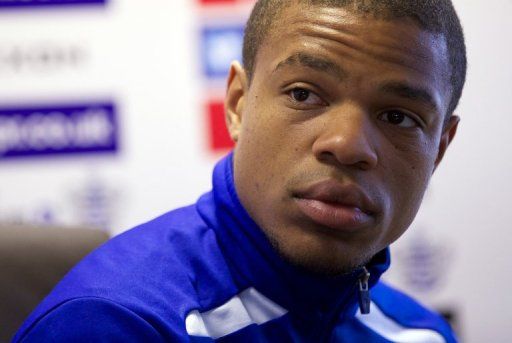 Loic Remy holds a press conference at Queens Park Rangers training ground in London on January 18, 2013