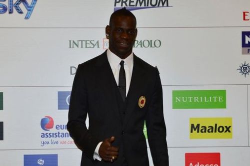 Mario Balotelli poses on February 1, 2013 at San Siro