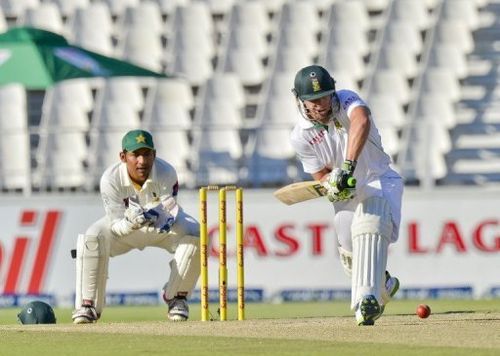 South Africa's AB de Villiers during the first test match against Pakistan at Wanderers Stadium, February 2, 2013