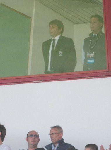 Juventus coach Antonio Conte in Catania on October 28, 2012 while serving a &#039;Calcioscommesse&#039; match-fixing ban