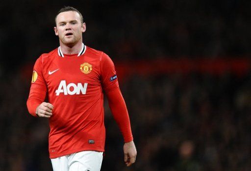 Manchester United&#039;s Wayne Rooney at Old Trafford in Manchester, north-west England on March 8, 2012