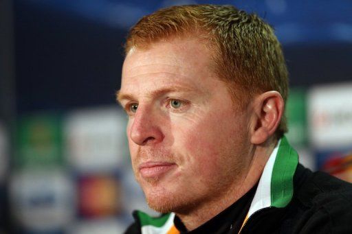 Celtic&#039;s manager Neil Lennon talks at a press conference at Celtic Park, Glasgow, Scotland, on February 11, 2013