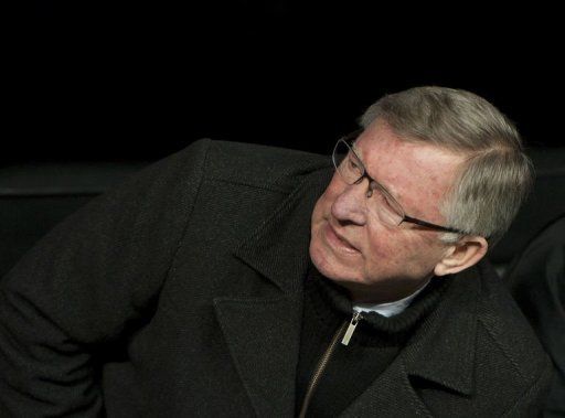 Manchester United manager Alex Ferguson looks on in Madrid on February 13, 2013