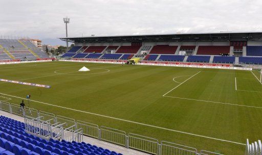 Cagliari&#039;s Is Arenas stadium prior to their Serie A match against AC Milan on February 10, 2013