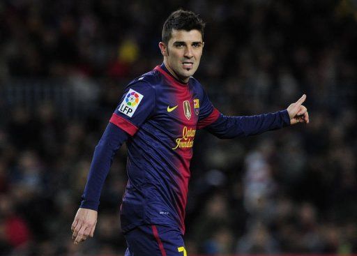 Barcelona&#039;s forward David Villa is shown November 28, 2012 in Barcelon