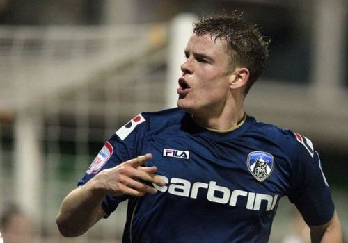 Oldham Athletic's Matt Smith celebrates scoring in Oldham on February 16, 2013