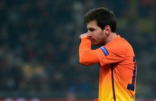 Lionel Messi had a rare off-night as his Barcelona side lost 2-0 at AC Milan on February 20, 2013