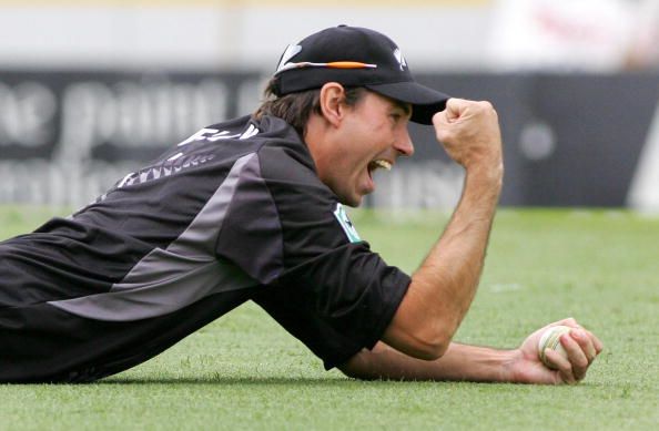 New Zealand&#039;s Stephen Fleming celebrates