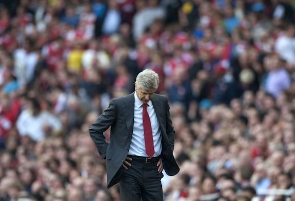 Arsenal&#039;s manager Arsene Wenger reacts during their English Premier League soccer match against Liverpool at the Emirates stadium in London