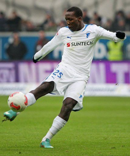 Hoffenheim&#039;s Luis Advincula is pictured during their Bundesliga match against Eintracht Frankfurt on January 26, 2013