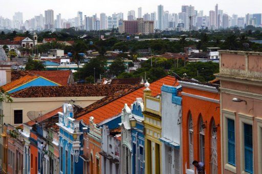 Recife&#039;s skyline in the background, a city where one a major World Cup stadium is being built, taken December 9 2012