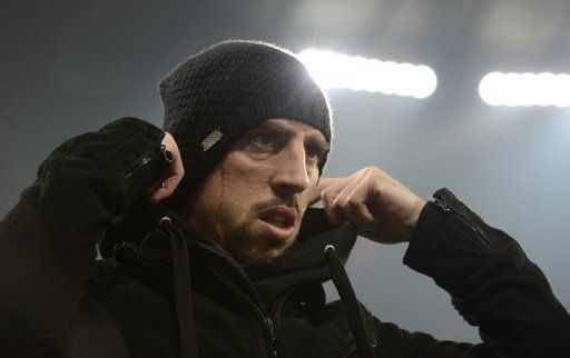 Bayern&#039;s Franck Ribery is pictured ahead of his side&#039;s German Cup match against Borussia Dortmund on February 27, 2013