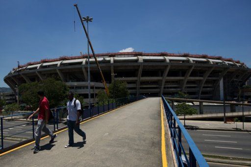 General view of the Maracana stadium during renovation works, in Rio de Janeiro on December 5, 2012