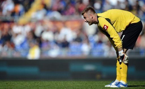 Southampton goalkeeper Artur Boruc, pictured in action on April 25, 2012
