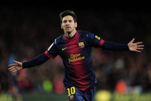 Barcelona's Argentinian forward Lionel Messi at the Nou Camp stadium in Barcelona on December 16, 2012