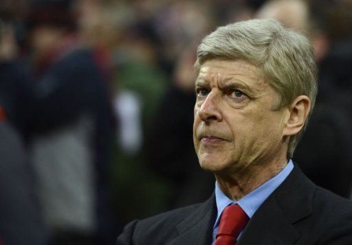 Arsenal coach Arsene Wenger prior to the UEFA Champions League match at Bayern Munich on March 13, 2013