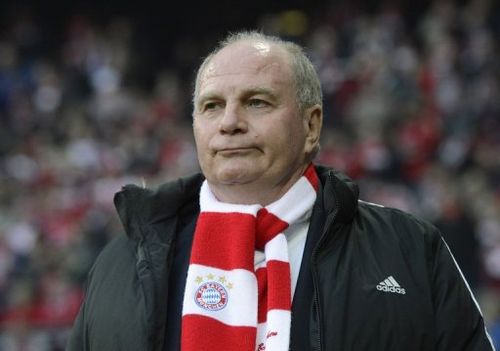 Uli Hoeness arrives for Bayern Munich's home game against Hanover 96 on November 24, 2012