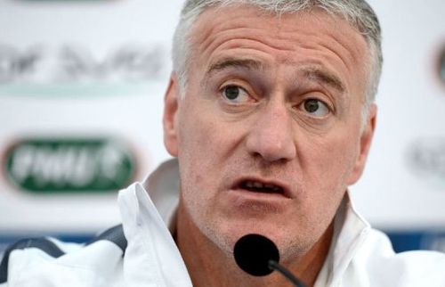 Didier Deschamps gives a press conference  in Clairefontaine-en-Yvelines, near Paris, on March 18, 2012