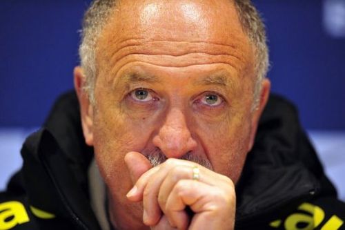 Brazil's manager Luiz Felipe Scolari gives a press conference at Stamford Bridge in London on March 24, 2013