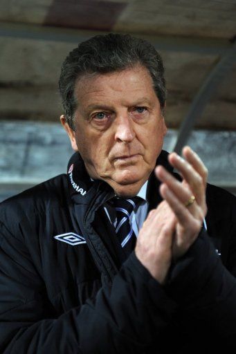 England coach Roy Hodgson during the World Cup qualifier against Montenegro on March 26, 2013