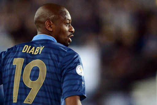 French midfielder Abou Diaby is pictured on September 7, 2012 at the Olympic Stadium in Helsinki