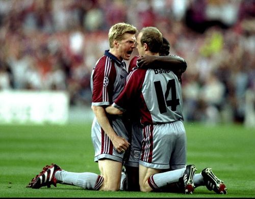 Steffan Effenberg, Samuel Kuffour and Mario Basler of Bayern Munich