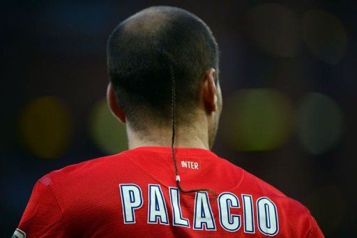 Inter Milan&#039;s Rodrigo Palacio looks on during the match on April 3, 2013 in Genova, at the stadium Ferraris