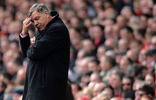 West Ham manager Sam Allardyce during the clash at Anfield on April 7, 2013